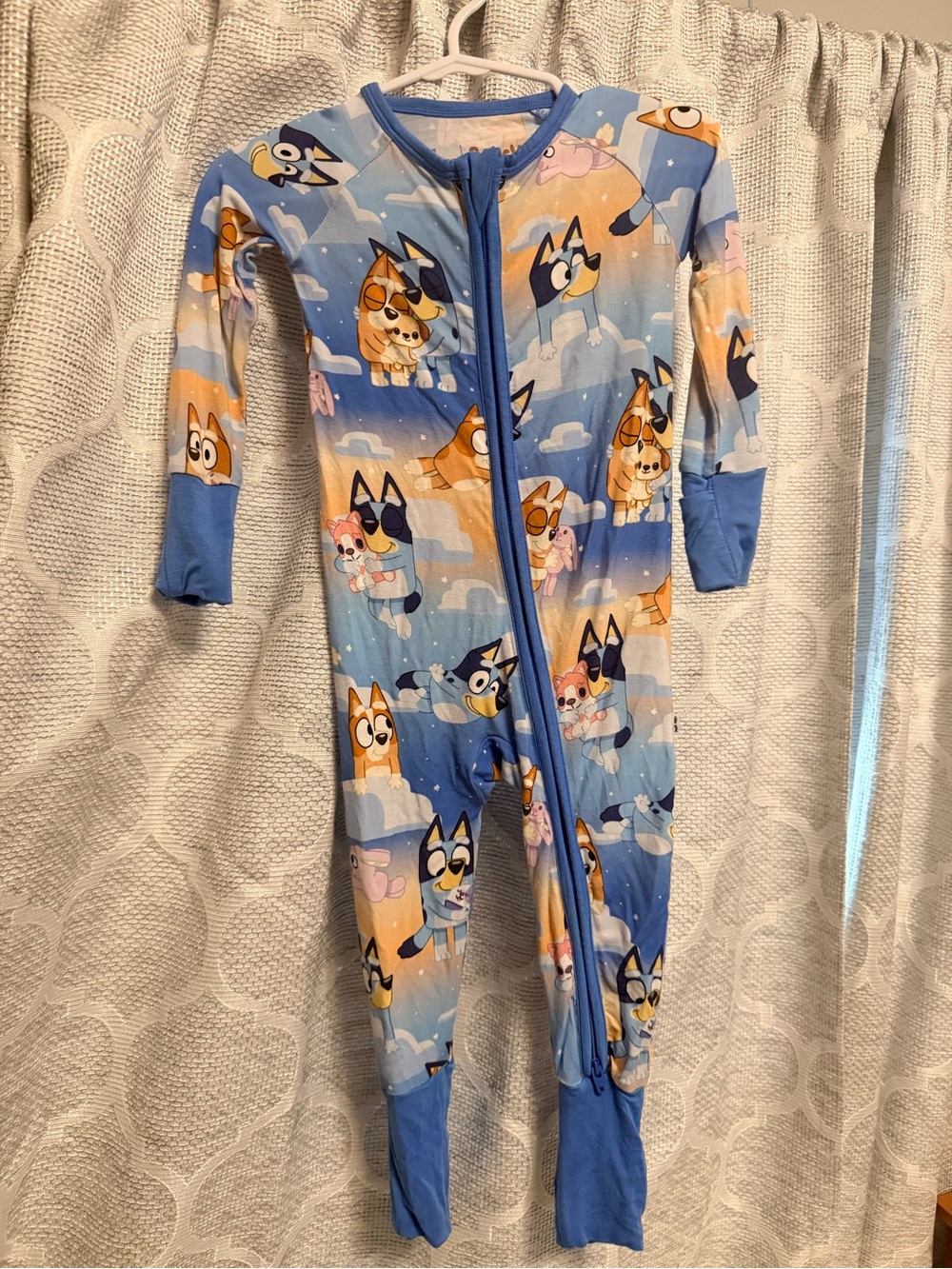 6-12 Little Sleepies Light Blue Cartoon Puppy Print Footed One-Piece